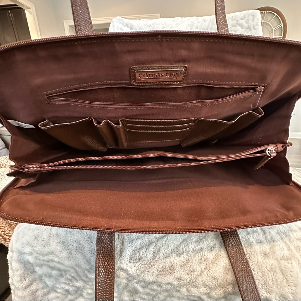 ✨EUC✨Coldwater Creek Brown Pebbled Laptop/ Tablet Travel Bag - Picture 13 of 16